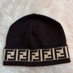 Fendi FF monogram unisex street style knit beanie